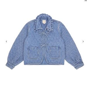Seventy + Mochi Heidi Jacket - Coquette Quilted Bows Denim Jacket